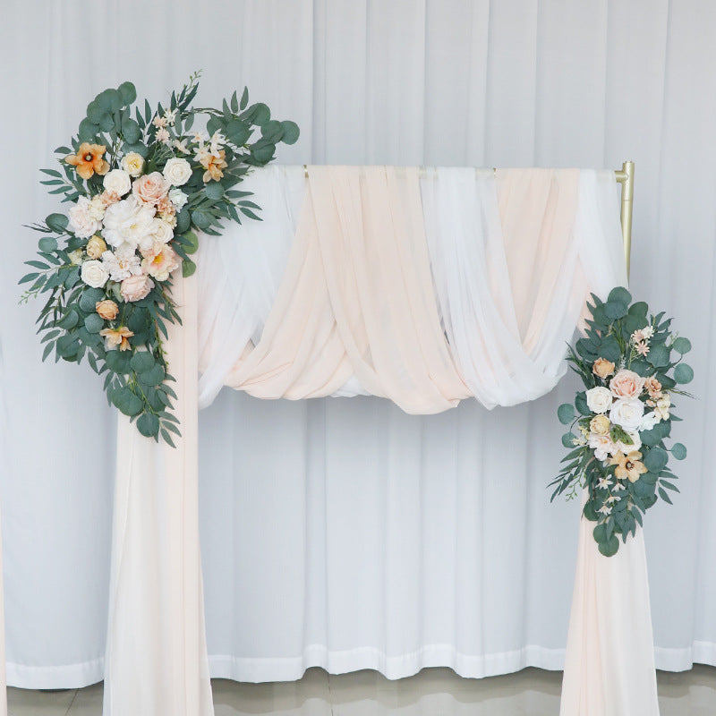 Light Champagne Arch Flowers for Wedding Party Decor