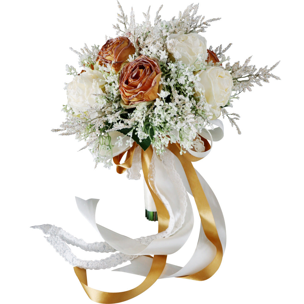 Free Form  Bridal Bouquet in Burnt Caramel Edges