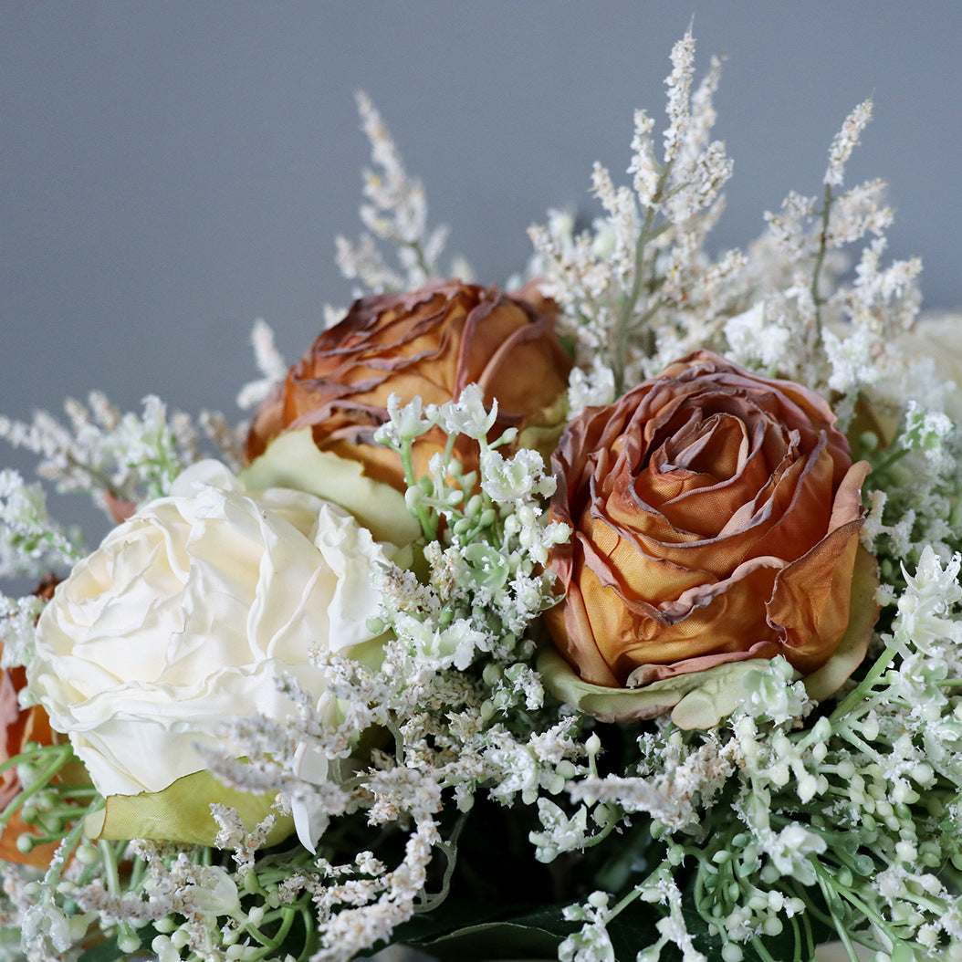 Free Form  Bridal Bouquet in Burnt Caramel Edges