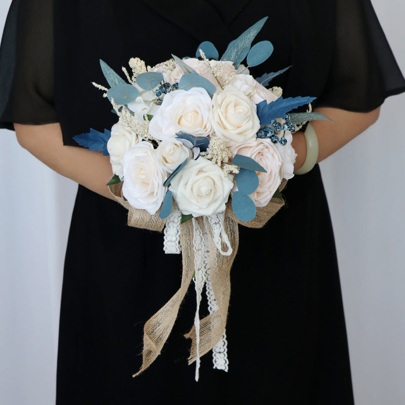 Bridal Bouquet Blue Hemisphere for Wedding Party Proposal - KetieStory