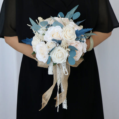 Bridal Bouquet Blue Hemisphere for Wedding Party Proposal - KetieStory