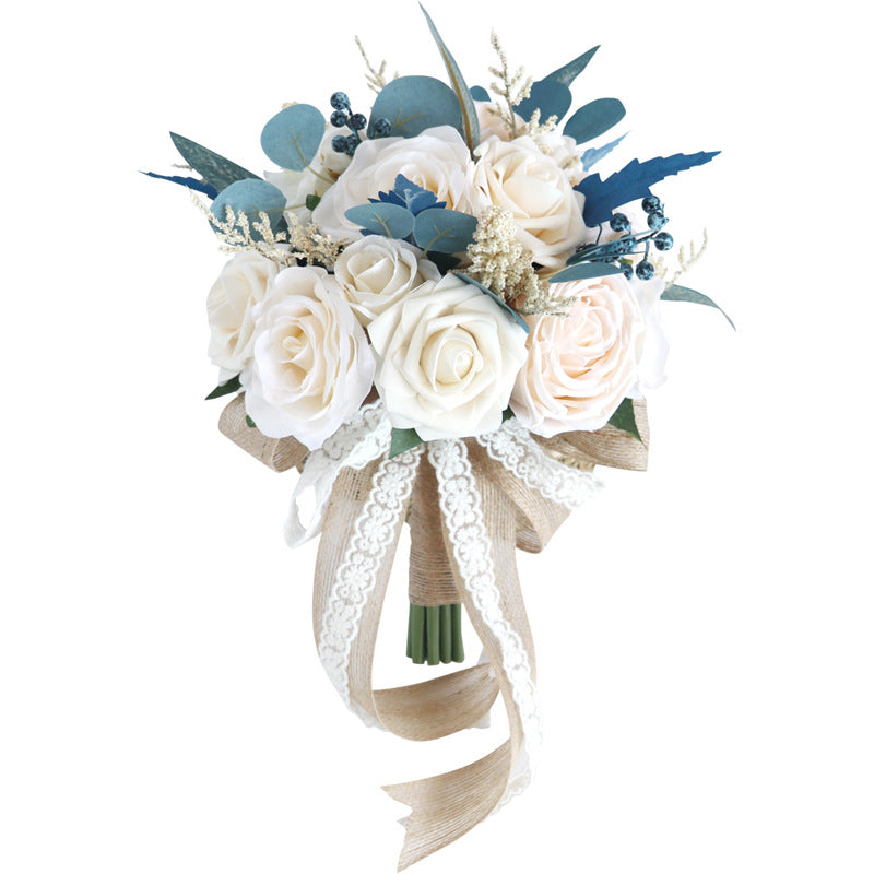 Bridal Bouquet Blue Hemisphere for Wedding Party Proposal - KetieStory
