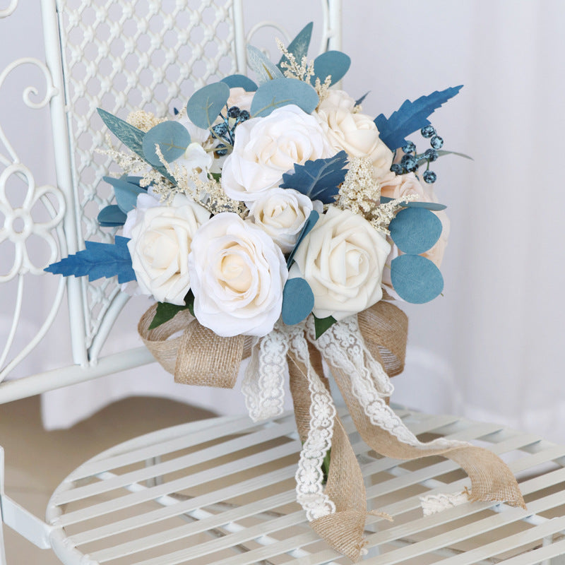 Bridal Bouquet Blue Hemisphere for Wedding Party Proposal - KetieStory