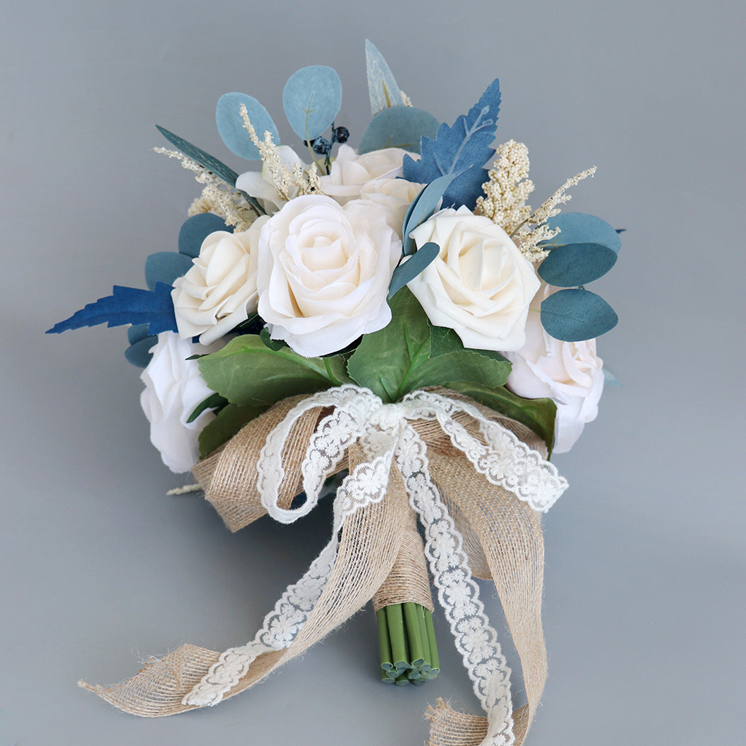 Bridal Bouquet Blue Hemisphere for Wedding Party Proposal - KetieStory