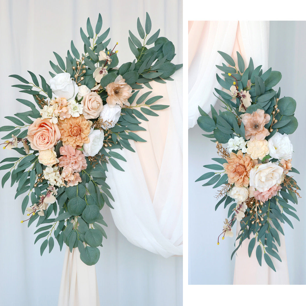 Champagne Gold Arch Flowers for Wedding Party Decor