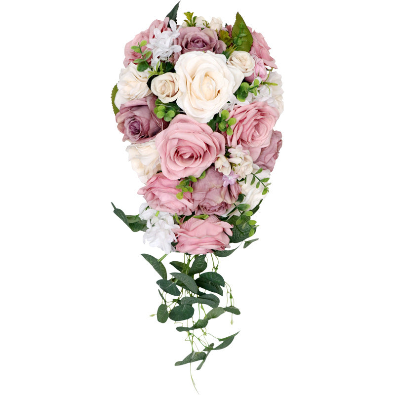 Bridal Bouquet Pink Roses for Wedding Party Proposal - KetieStory