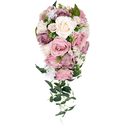 Bridal Bouquet Pink Roses for Wedding Party Proposal - KetieStory
