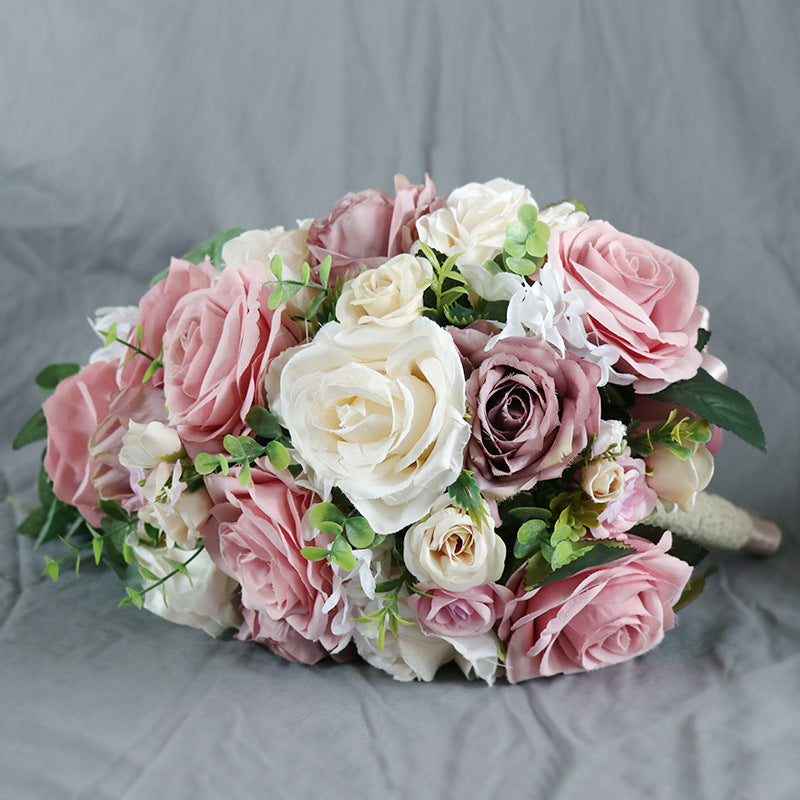 Bridal Bouquet Pink Roses for Wedding Party Proposal - KetieStory
