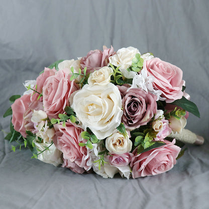 Bridal Bouquet Pink Roses for Wedding Party Proposal - KetieStory