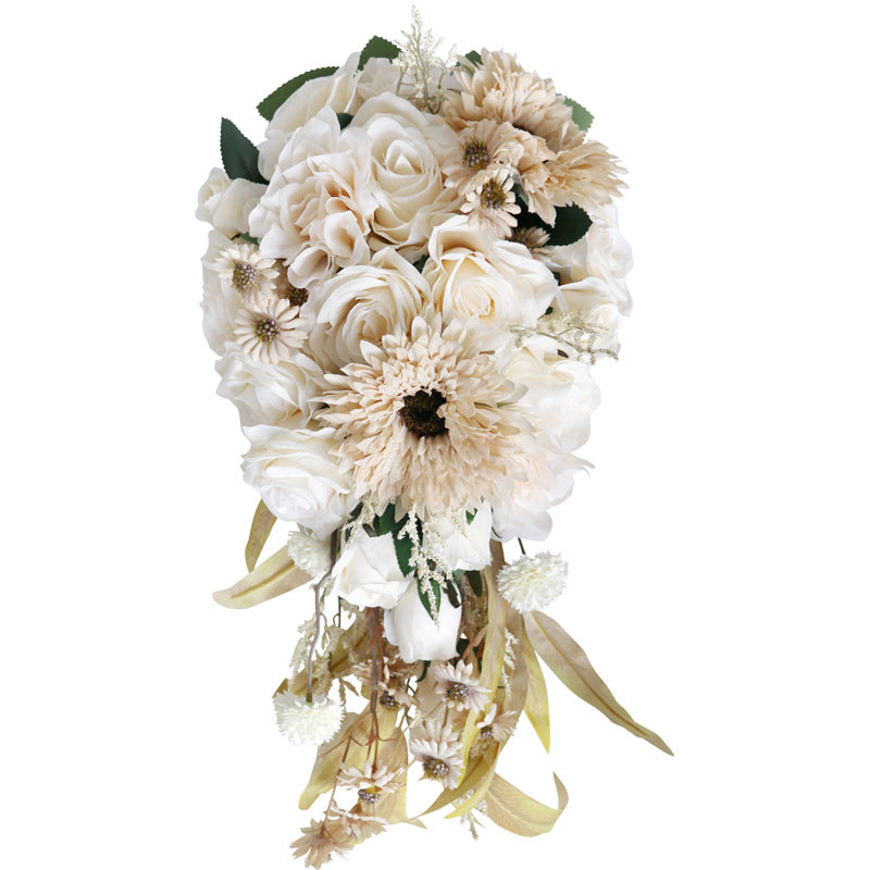 Cascade Bridal Bouquet in Brown for Wedding Party Proposal