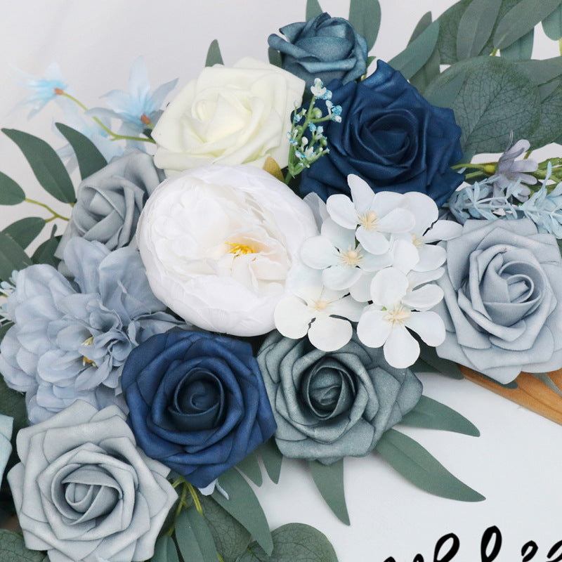 Haze Blue Rose Sign Flowers for Wedding Party Decor Proposal
