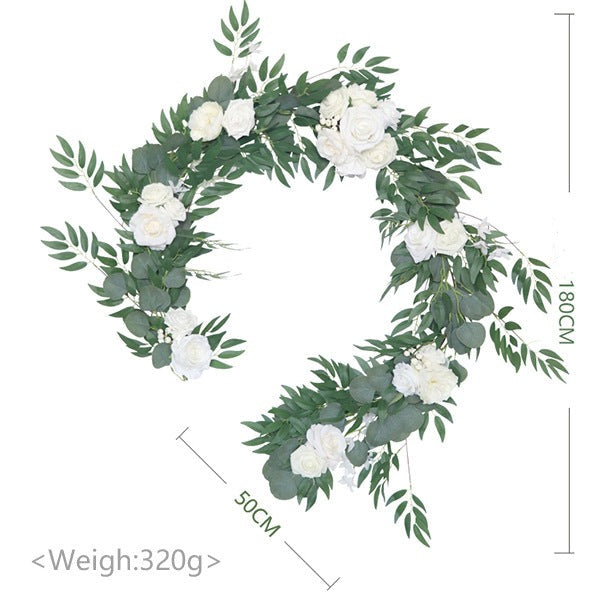 Table Flower Garland in white & Sage for Wedding Party Proposal Decor