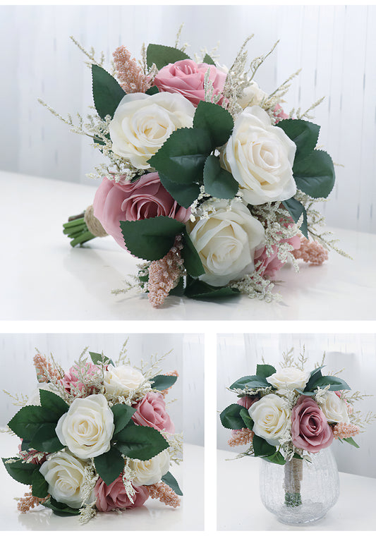 Bridal Bouquet in Champagne Lotus Root for Wedding Party Proposal - KetieStory