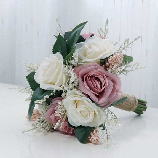 Bridal Bouquet in Champagne Lotus Root for Wedding Party Proposal - KetieStory