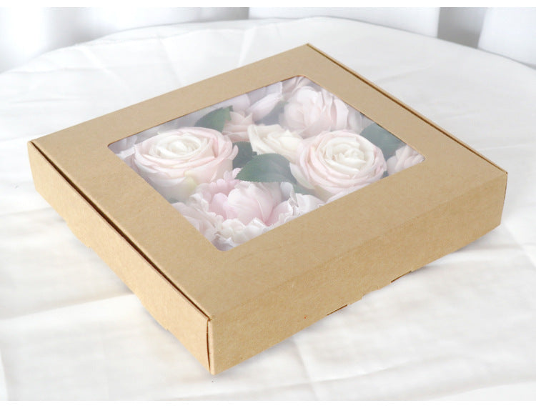 Light Pink Rose Peony Flower Box Silk Flower for Wedding Party Decor Proposal