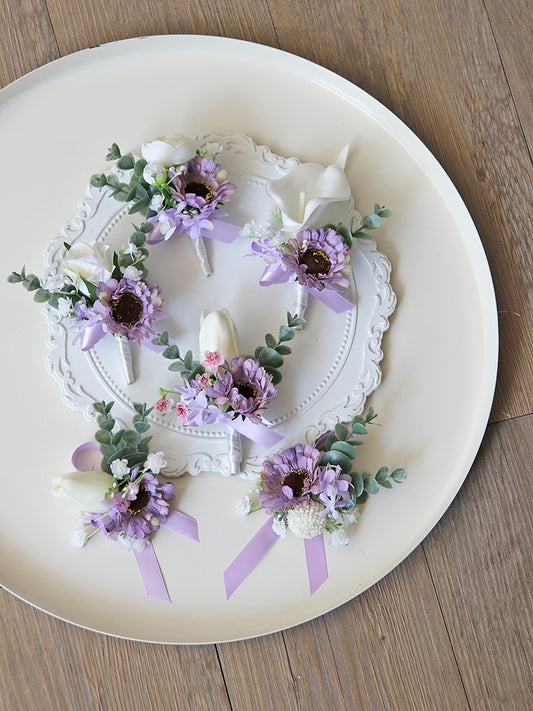 Corsages Purple Series for Wedding Party Proposal Decor - KetieStory