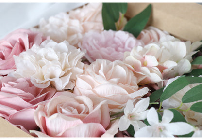 Flower Box Champagne Pink Roses Silk Flower for Wedding Party Decor Proposal - KetieStory