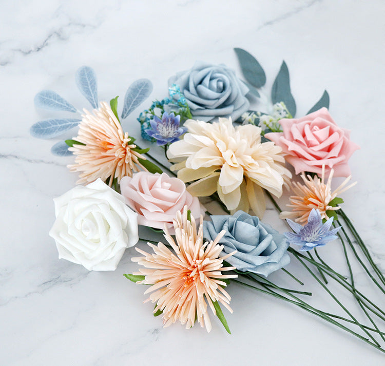 Flower Box Pink Blue Silk Flower for Wedding Party Decor Proposal