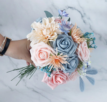 Flower Box Pink Blue Silk Flower for Wedding Party Decor Proposal - KetieStory