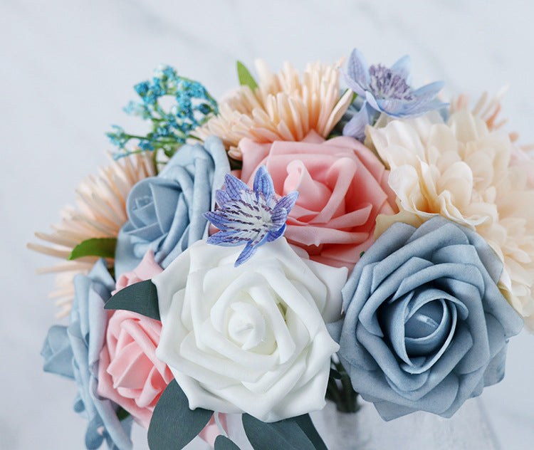 Flower Box Pink Blue Silk Flower for Wedding Party Decor Proposal