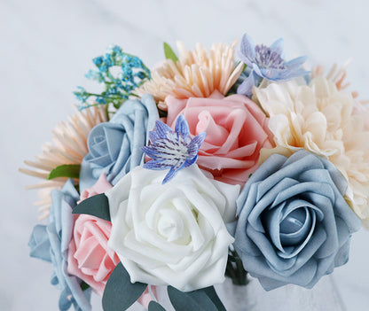 Flower Box Pink Blue Silk Flower for Wedding Party Decor Proposal - KetieStory