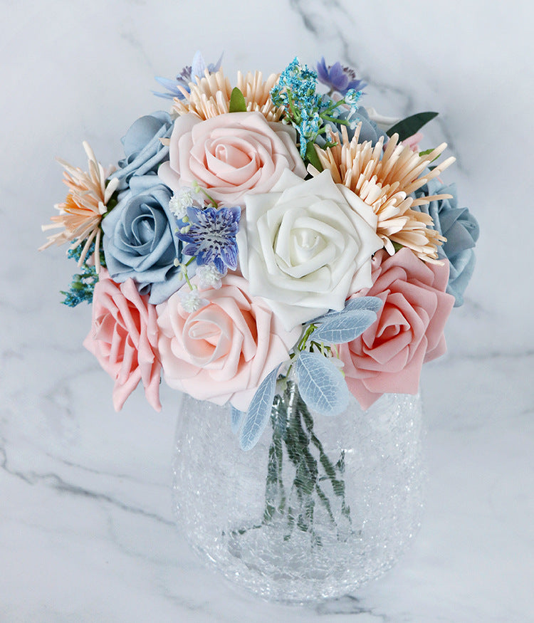 Flower Box Pink Blue Silk Flower for Wedding Party Decor Proposal - KetieStory