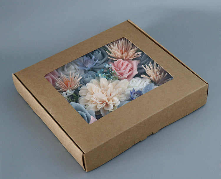 Flower Box Pink Blue Silk Flower for Wedding Party Decor Proposal - KetieStory