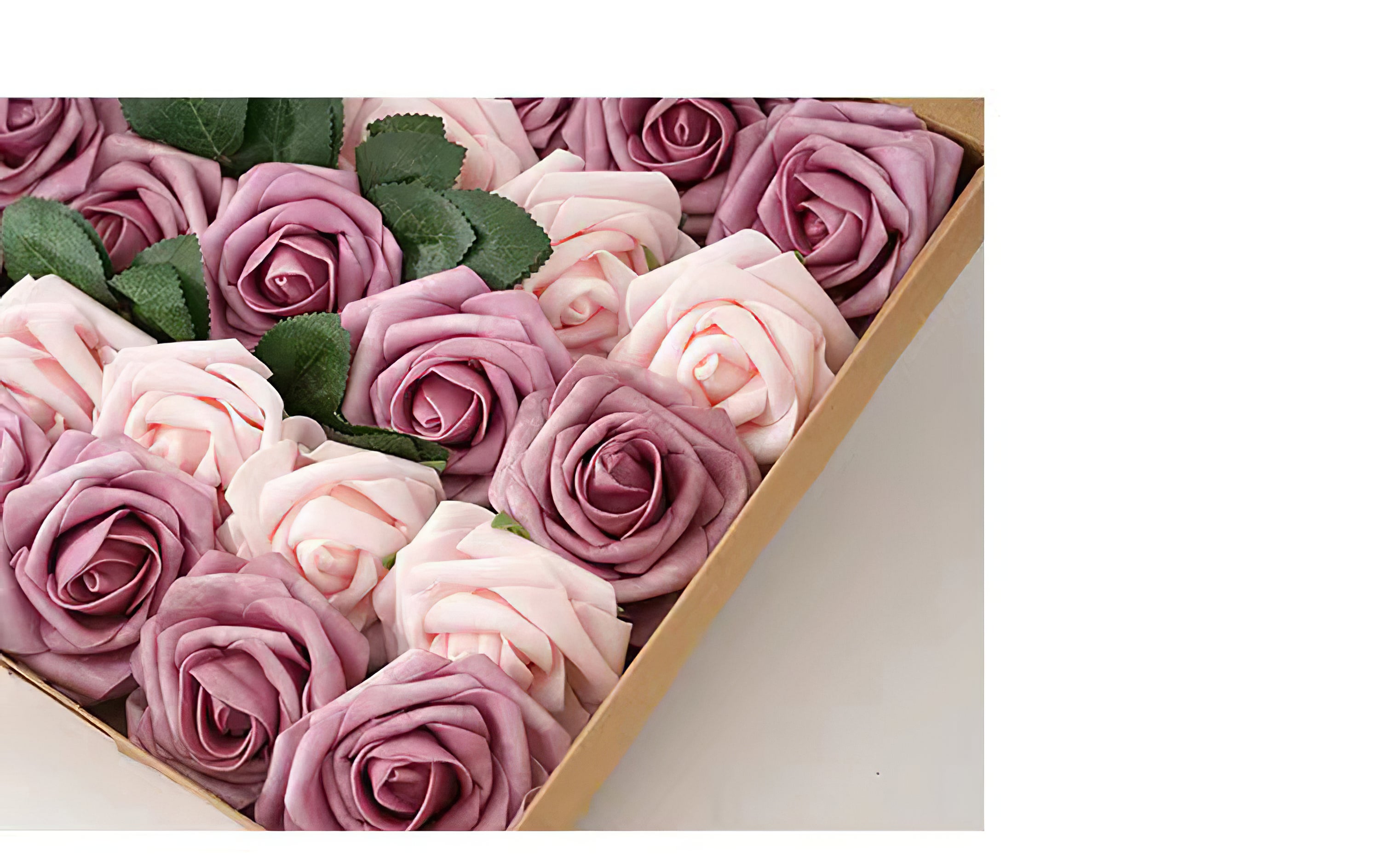 Pink Purple Roses Flower Box Silk Flower for Wedding Party Decor Proposal