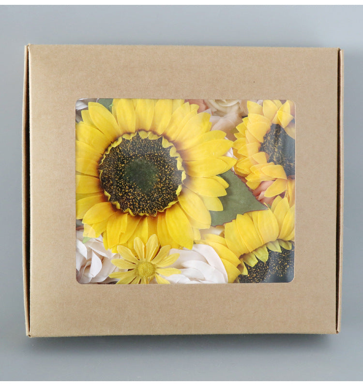 Sunflower Flower Box Silk Flower for Wedding Party Decor Proposal