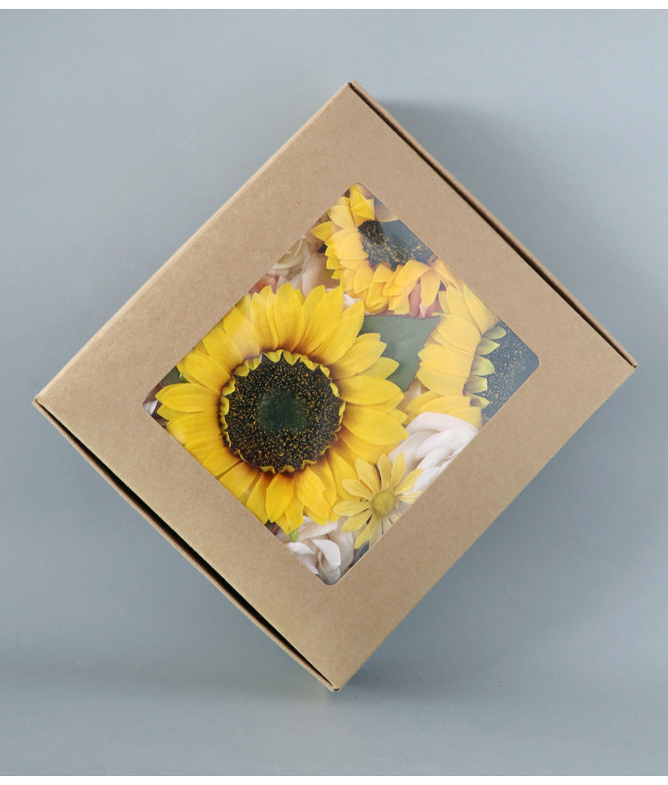 Sunflower Flower Box Silk Flower for Wedding Party Decor Proposal