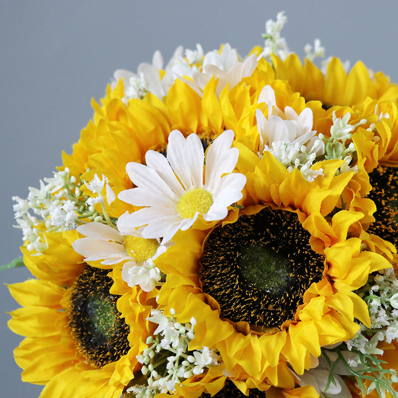 Round Bridal Bouquet in Sunflower