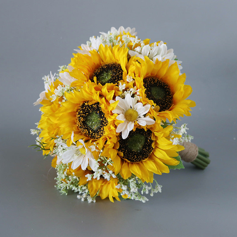 Round Bridal Bouquet in Sunflower