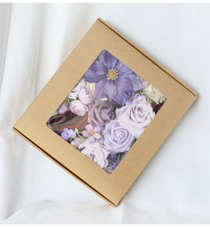 Flower Box Purple Roses Silk Flower for Wedding Party Decor Proposal - KetieStory