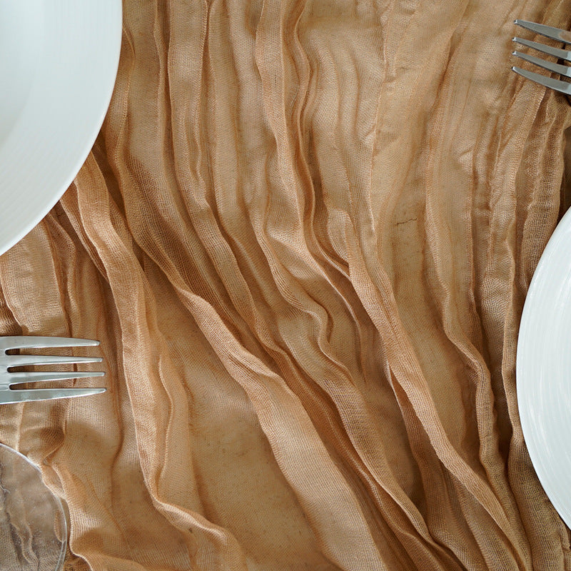 Tablecloths and Linens with Dark Camel Curtains for Weeding Parties Ceremony Photography Banquet Event Party - KetieStory