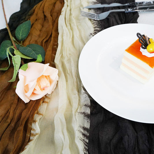 Tablecloths and Linens with Tie-Dye Yellow-Black Curtains for Weeding Parties Ceremony Photography Banquet Event Party - KetieStory