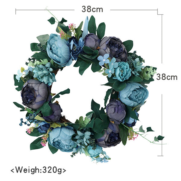 Wreath Blue Peony for Party Decor