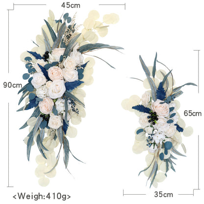 Champagne Blue Flower Set for Wedding Party Decor - KetieStory