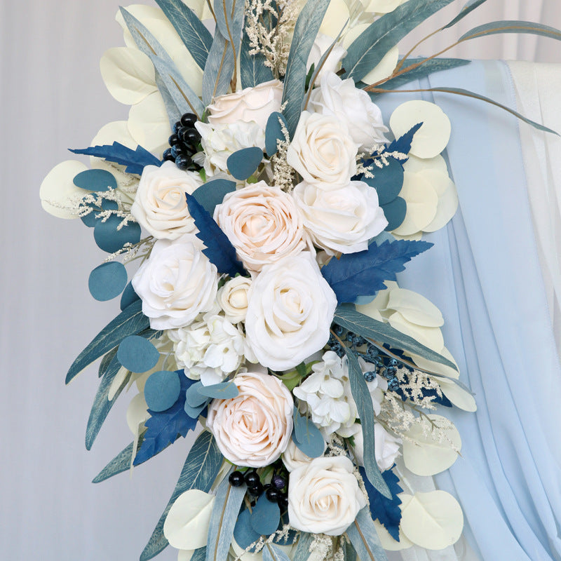 Champagne Blue Flower Set for Wedding Party Decor - KetieStory