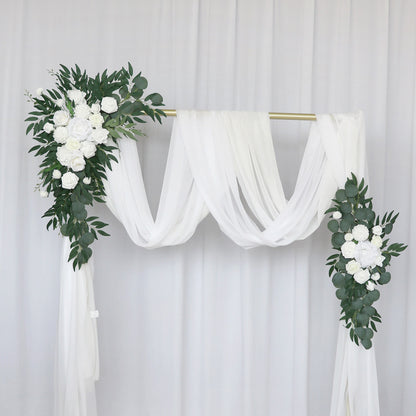 White & Green Arch Flowers for Wedding Party Decor - KetieStory