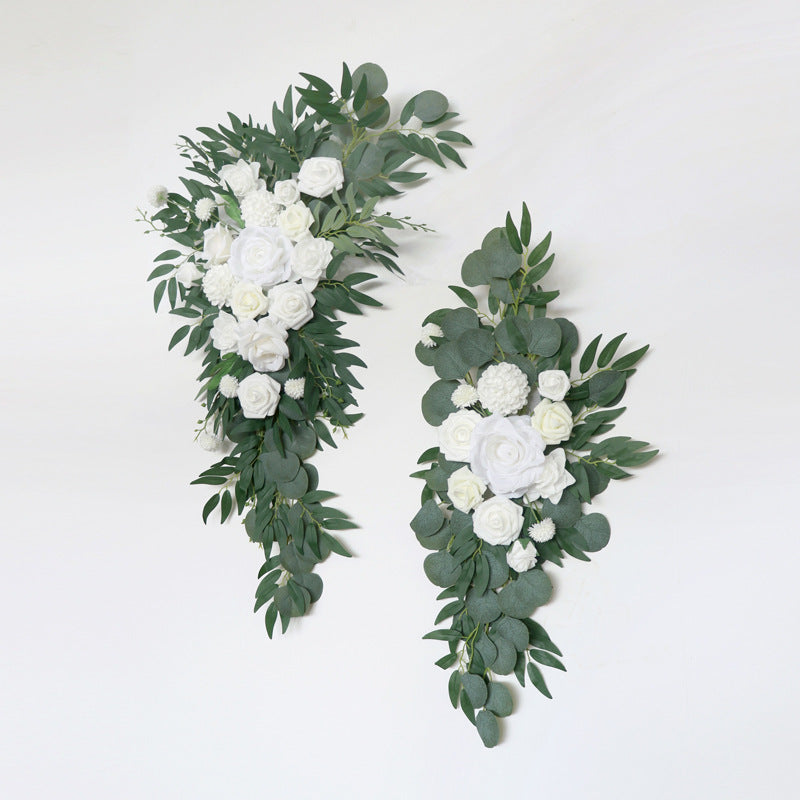 White & Green Arch Flowers for Wedding Party Decor - KetieStory