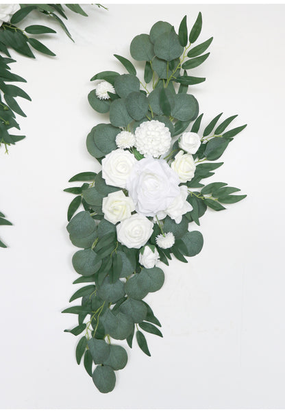 White & Green Arch Flowers for Wedding Party Decor - KetieStory