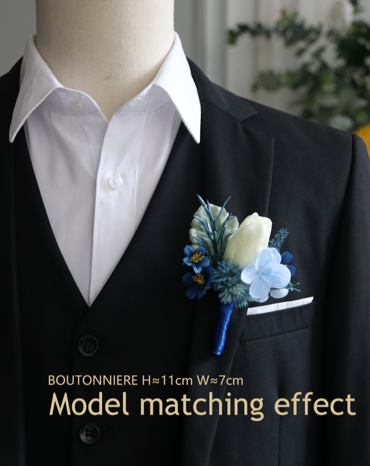 Wrist Flower Corsages Blue White Series for Wedding Party Proposal Decor - KetieStory