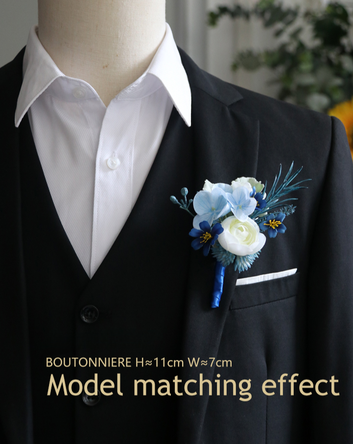 Wrist Flower Corsages Blue White Series for Wedding Party Proposal Decor - KetieStory