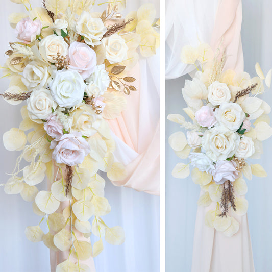 Champagne White Flower Set for Wedding Party Decor - KetieStory