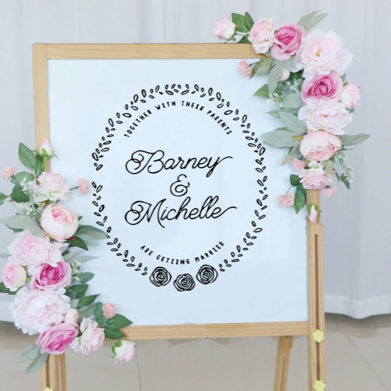 Pink Sign Flowers for Wedding Party Decor Proposal - KetieStory