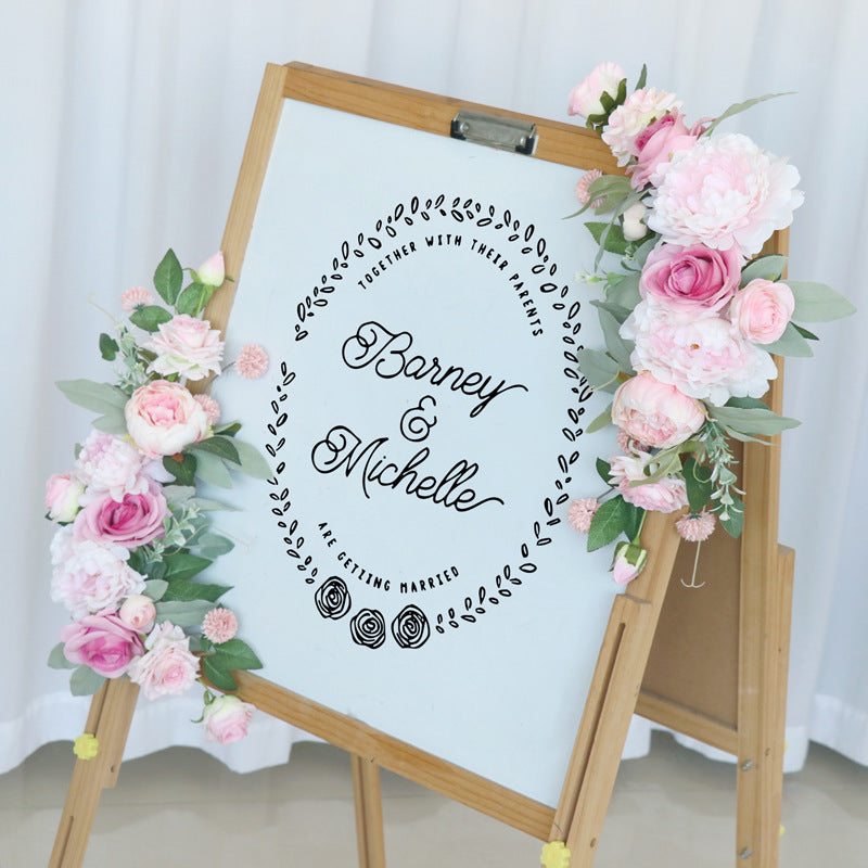 Pink Sign Flowers for Wedding Party Decor Proposal